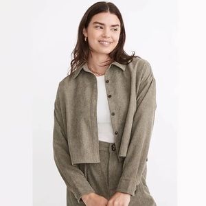 Madewell Corduroy Crop Shirt Size M